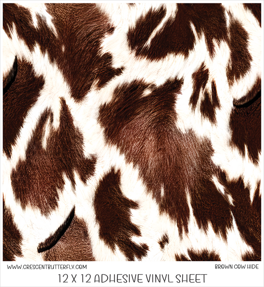 Brown Cow Hide Printed Vinyl Sheet