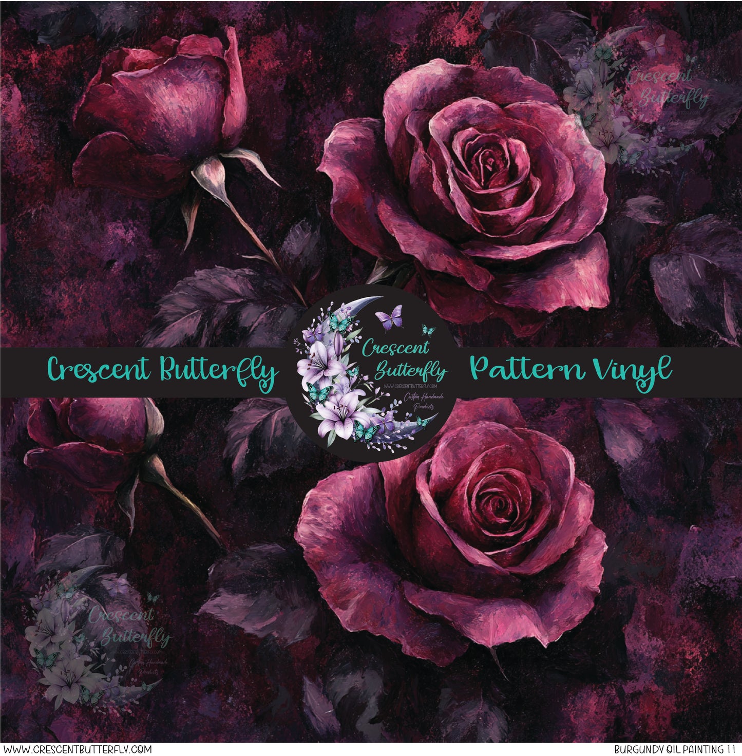 Burgundy Oil Painting 11 Printed Vinyl Sheet/Wrap