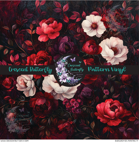 Burgundy Oil Painting 19 Printed Vinyl Sheet/Wrap