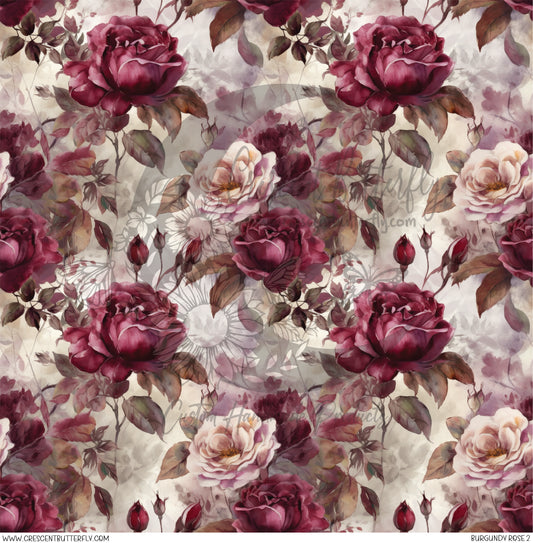 Burgundy Rose 2 Printed Vinyl Sheet/Wrap