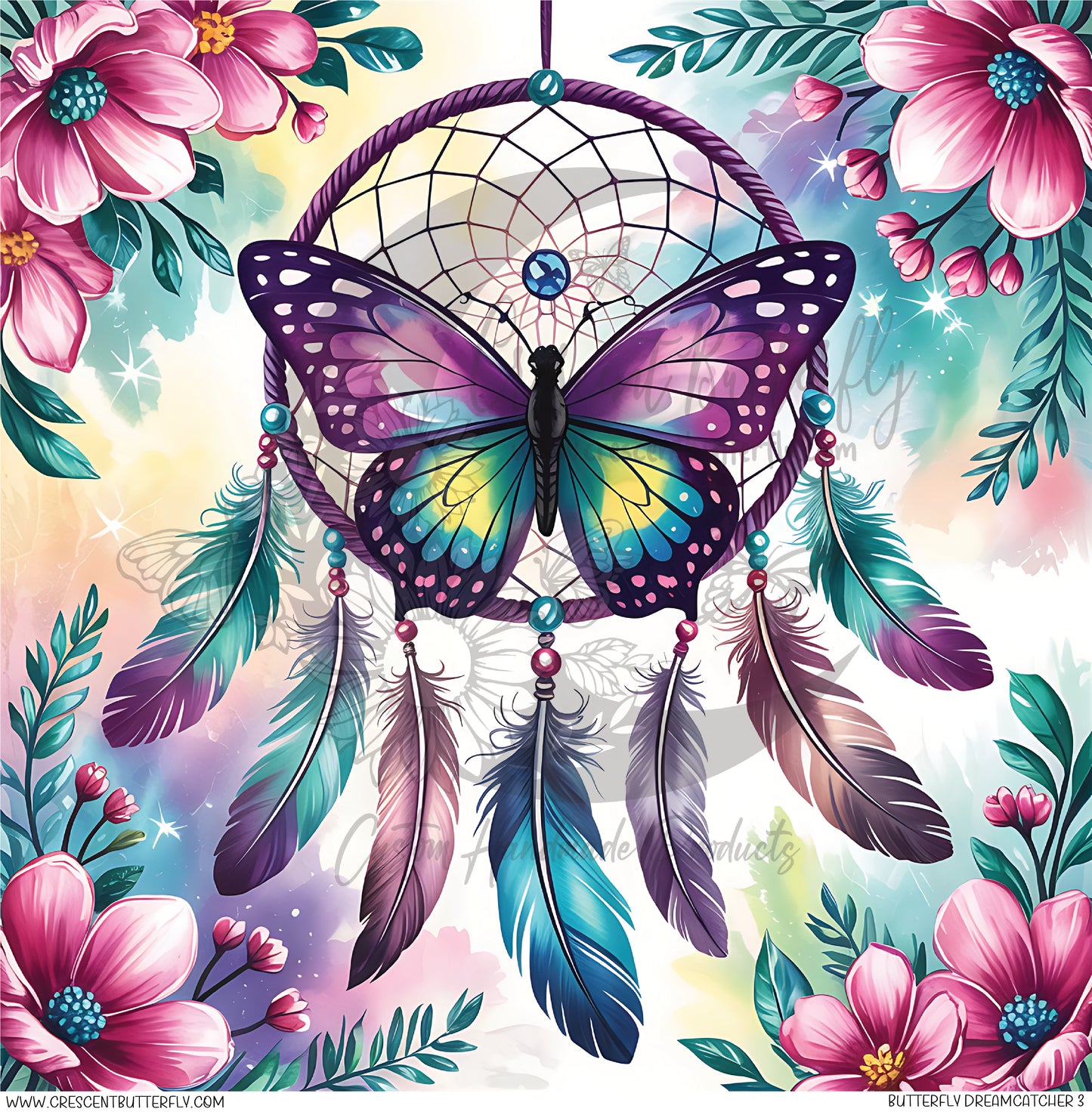 Butterfly Dreamcatcher 3 Printed Vinyl Sheet/Wrap