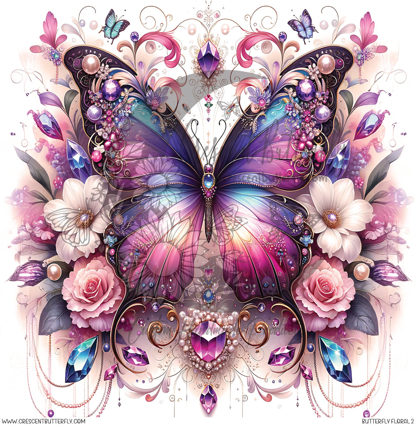 Butterfly Floral 2 Printed Vinyl Sheet/Wrap