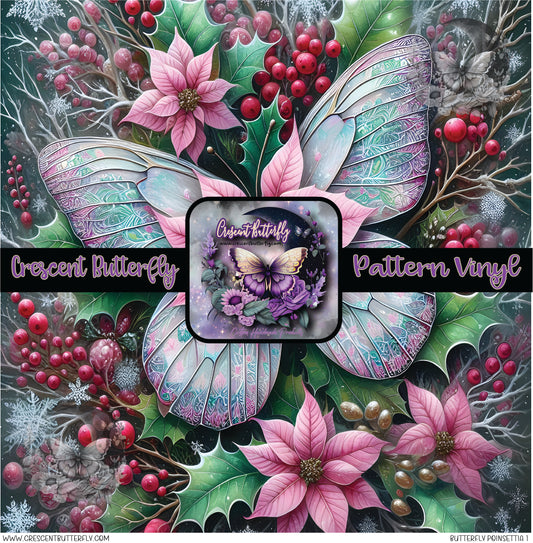Butterfly Poinsettia 1 Printed Vinyl Sheet/Wrap