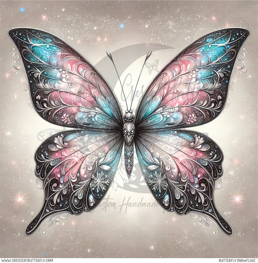 Butterfly Snowflake Printed Vinyl Sheet/Wrap