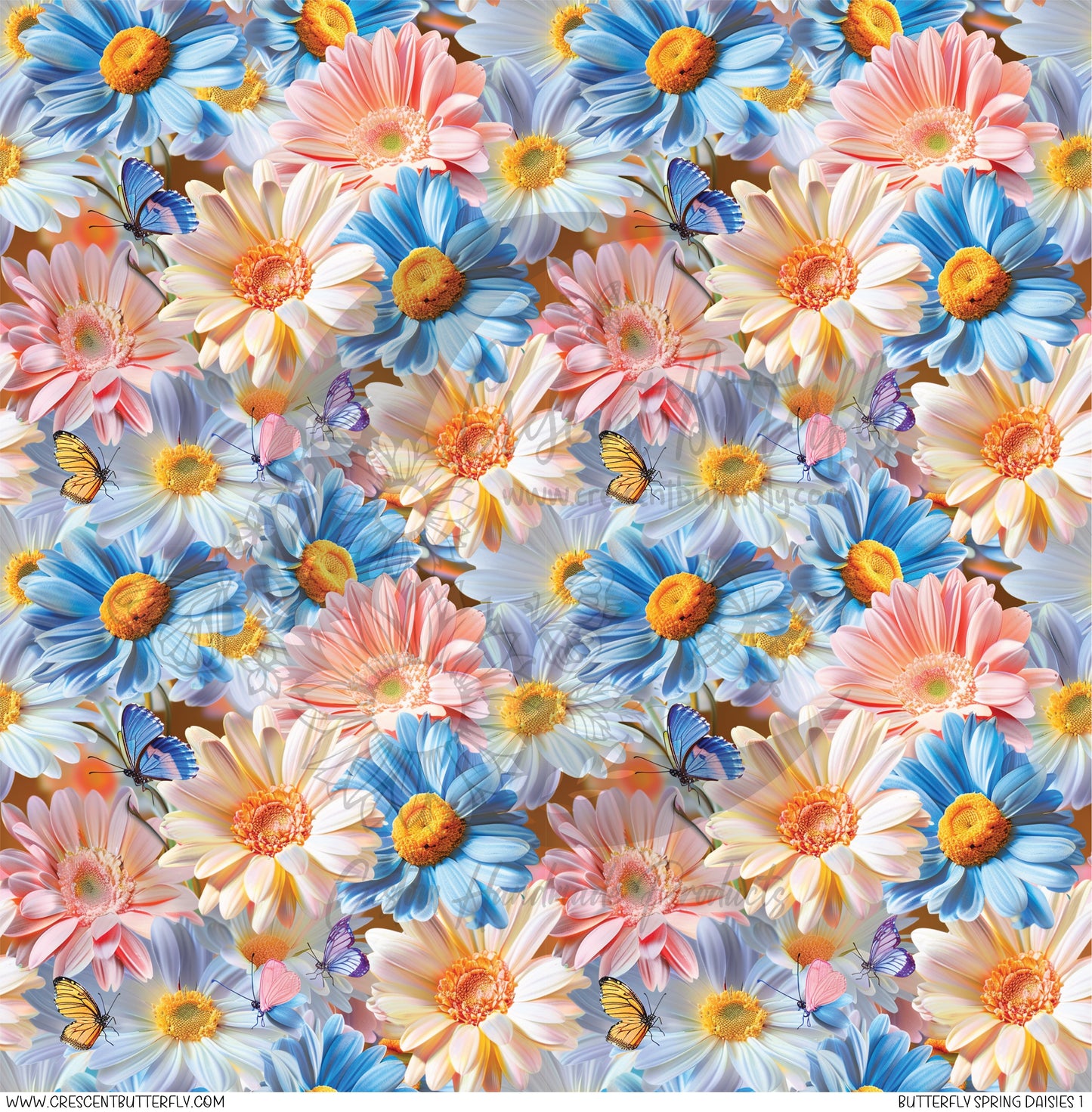 Butterfly Spring Daisies 1 Printed Vinyl Sheet/Wrap