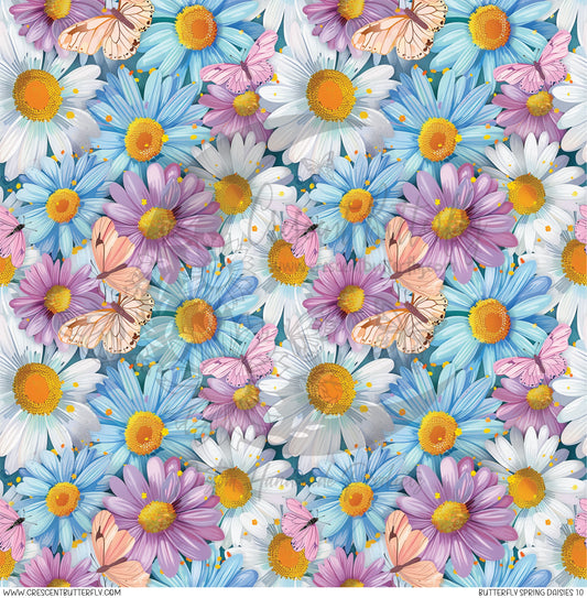 Butterfly Spring Daisies 10 Printed Vinyl Sheet/Wrap