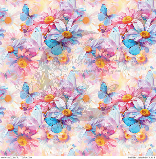 Butterfly Spring Daisies 8 Printed Vinyl Sheet/Wrap