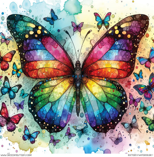 Butterfly Watercolor 1 Printed Vinyl Sheet/Wrap