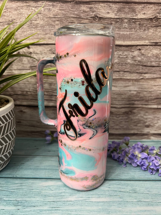 Peach On The Beach Handmade Custom Epoxy Tumbler