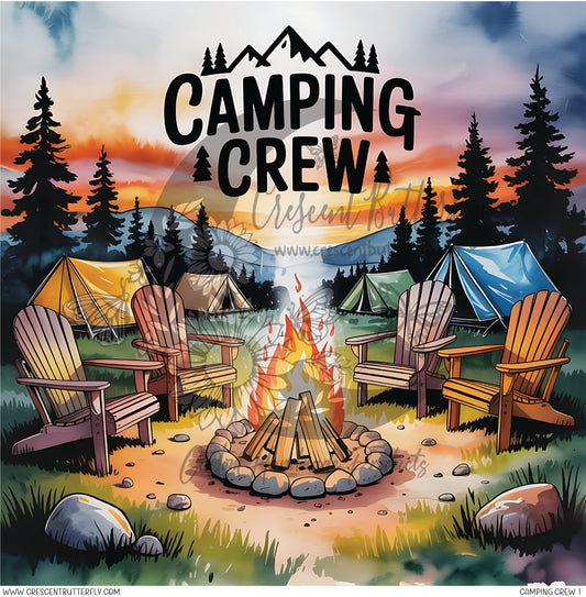 Camping Crew 1 Printed Vinyl Sheet/Wrap