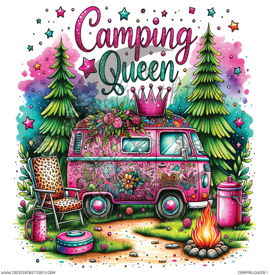 Camping Queen 1 Printed Vinyl Sheet/Wrap