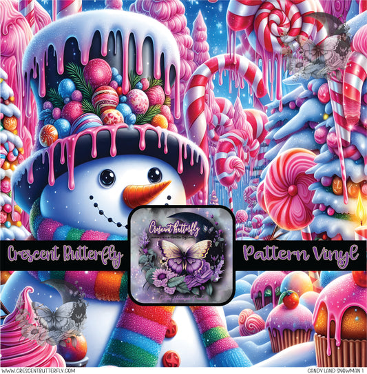 Candy Land Snowman 1 Printed Vinyl Sheet/Wrap