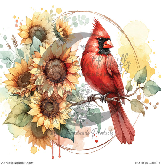 Cardinal Sunflower 1 Printed Vinyl Sheet/Wrap