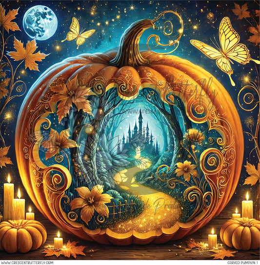 Carved Pumpkin 1 Printed Vinyl Sheet/Wrap