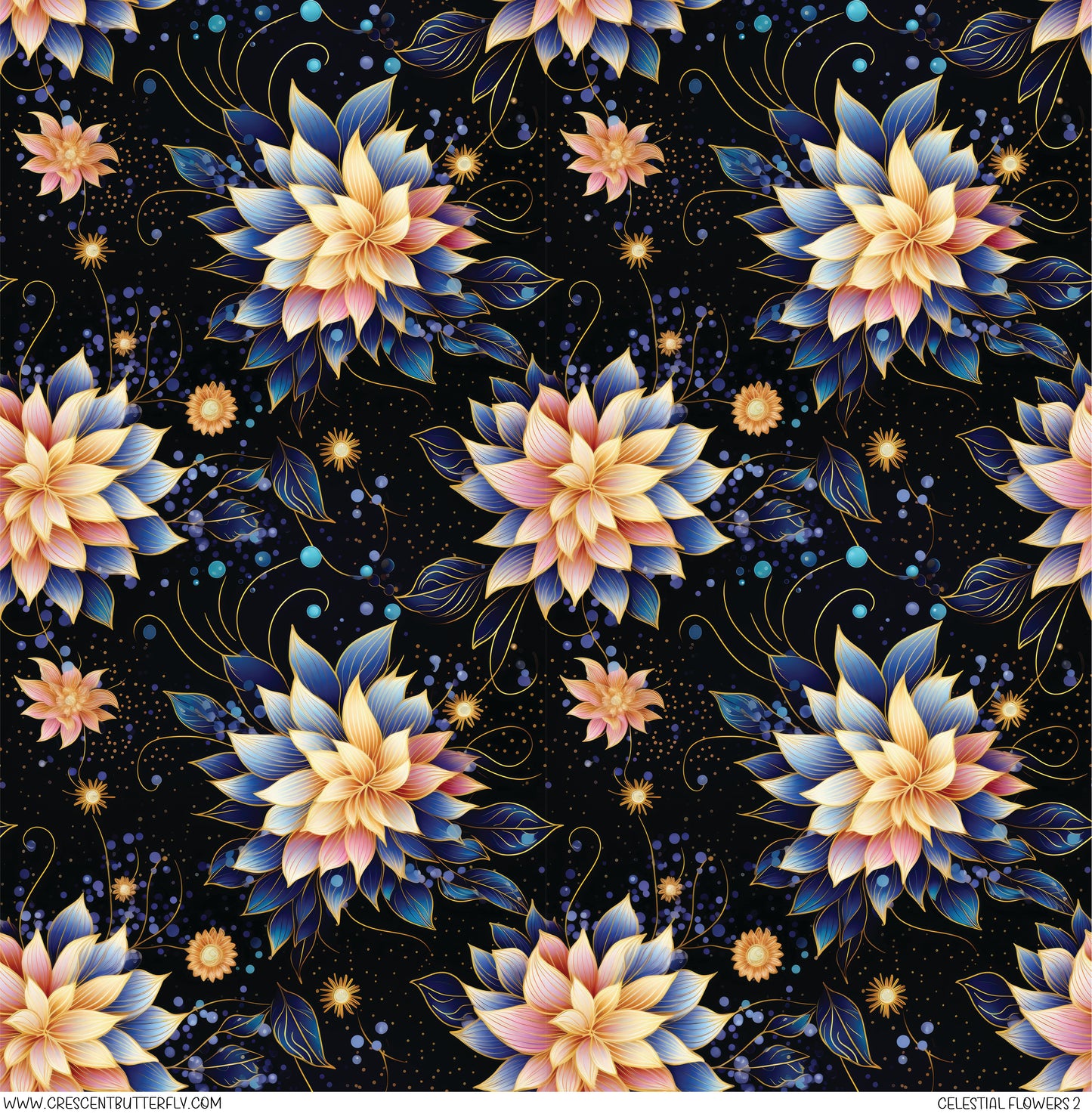 Celestial Flowers 2 Printed Vinyl Sheet/Wrap