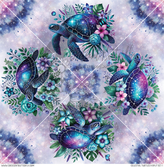 Celestial Turtles V-Split Set-1 Printed Vinyl Sheet/Wrap