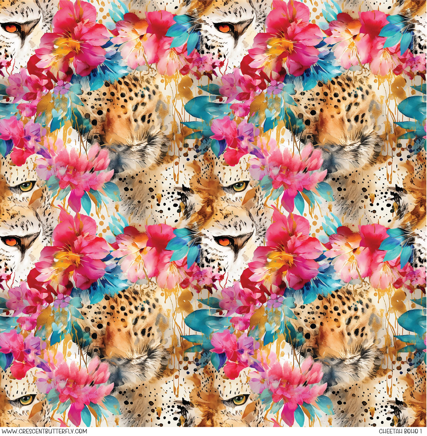 Cheetah Boho 1 Printed Vinyl Sheet/Wrap