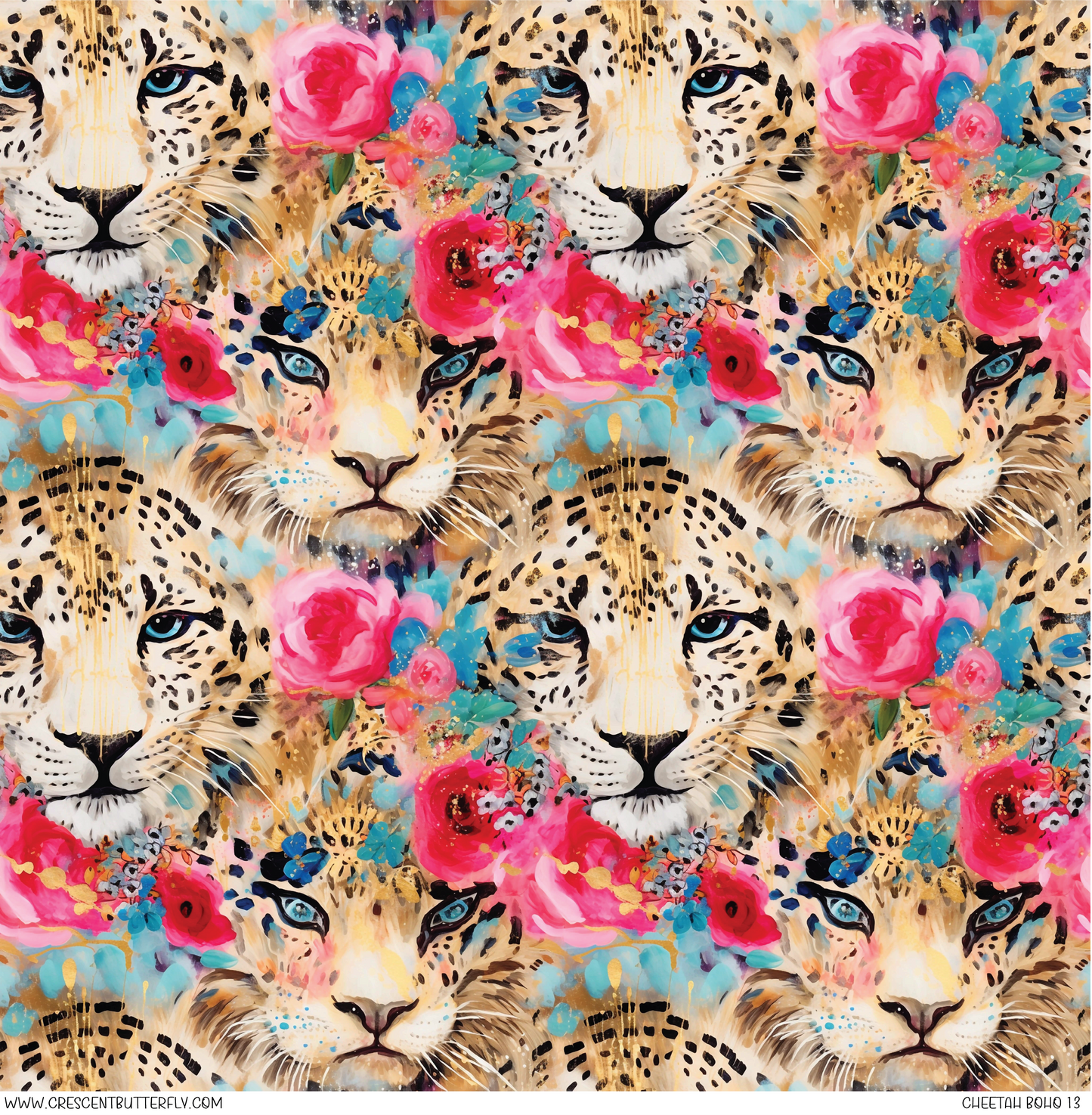 Cheetah Boho 13 Printed Vinyl Sheet/Wrap