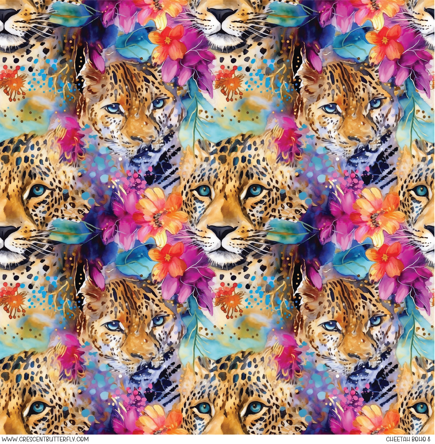 Cheetah Boho 8 Printed Vinyl Sheet/Wrap