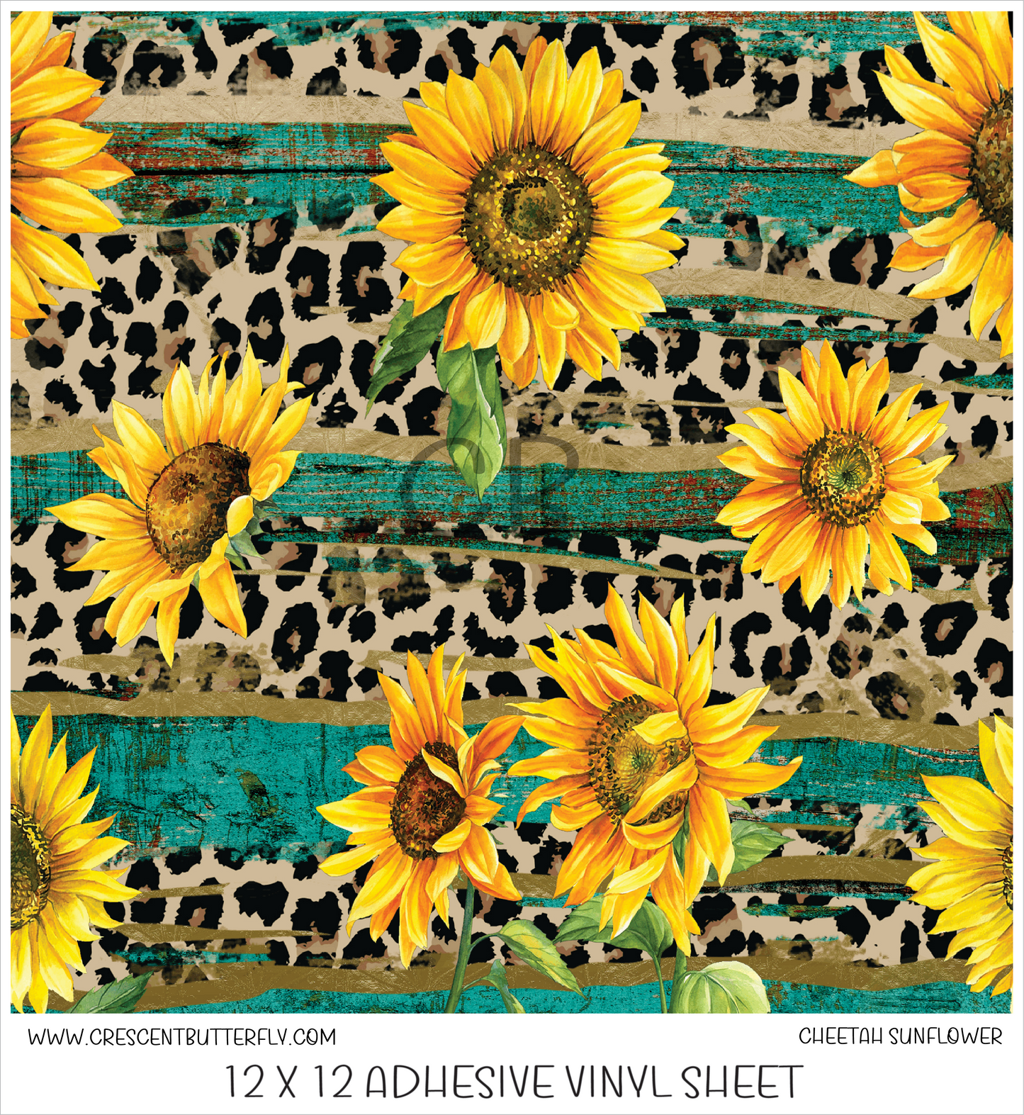 Cheetah Sunflower Printed Vinyl Sheet