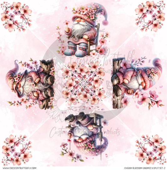 Cherry Blossom Gnomes V-Split Set-2 Printed Vinyl Sheet/Wrap