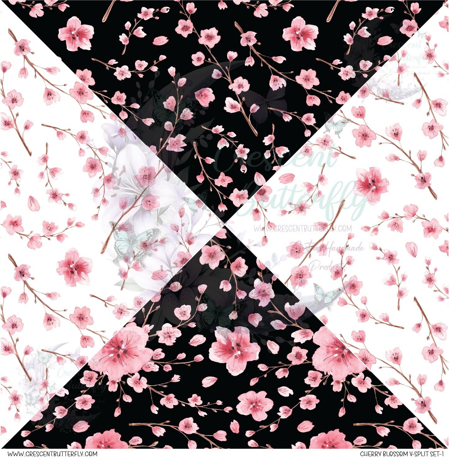 Cherry Blossom V-Split Set-1 Printed Vinyl Sheet/Wrap