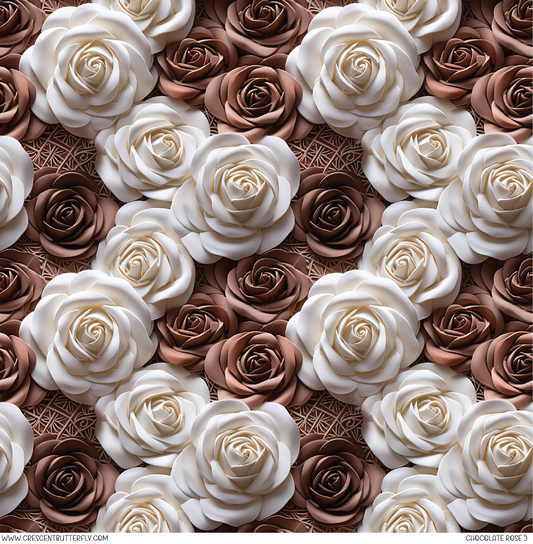 Chocolate Rose 5 Pattern Vinyl Sheet/Wrap