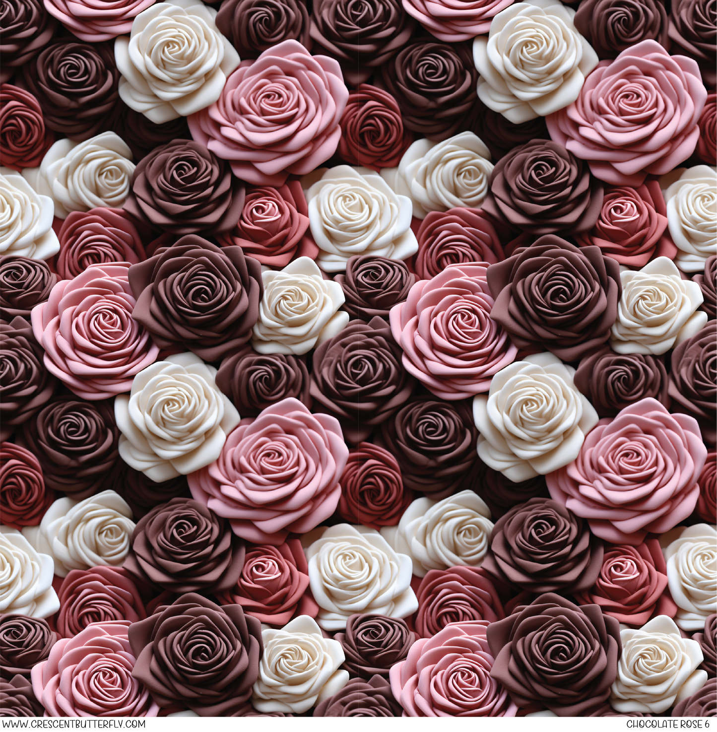 Chocolate Rose 6 Pattern Vinyl Sheet/Wrap