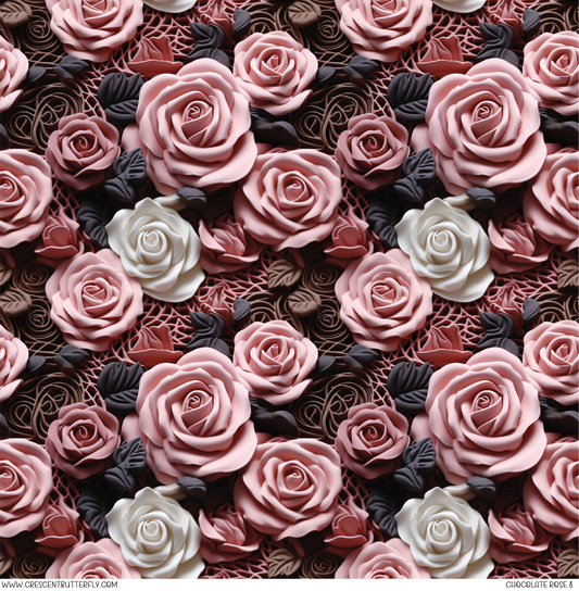 Chocolate Rose 8 Pattern Vinyl Sheet/Wrap