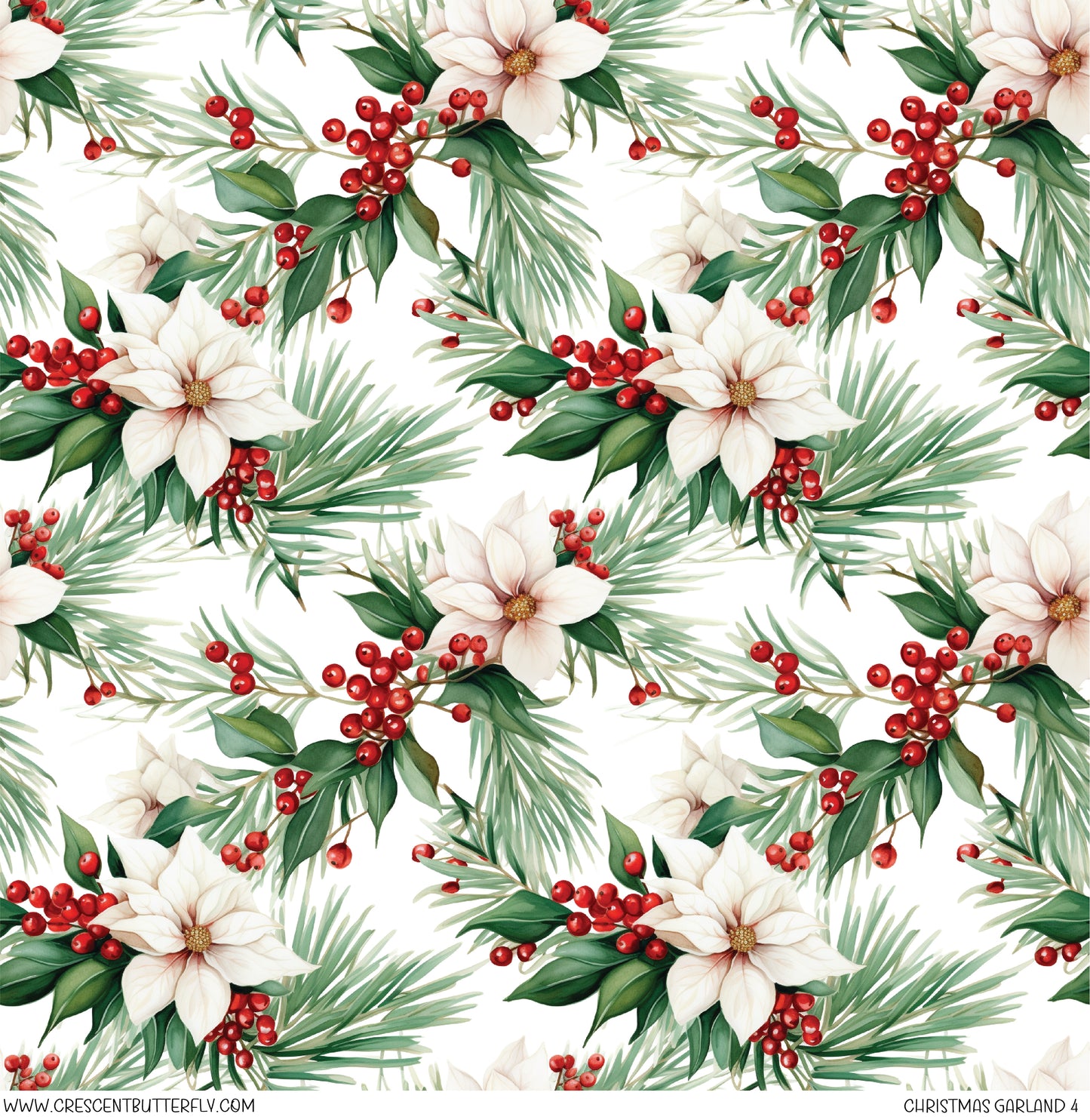 Christmas Garland 4 Printed Vinyl Sheet/Wrap