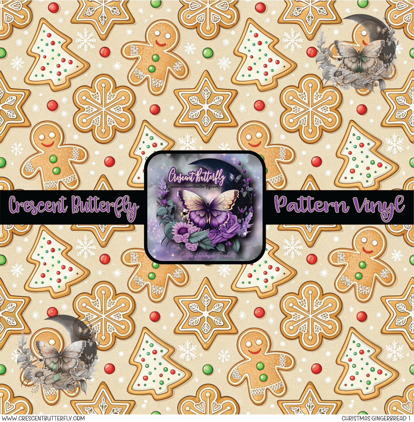 Christmas Gingerbread 1 Printed Vinyl Sheet/Wrap