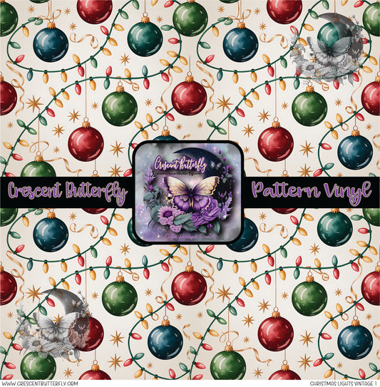 Christmas Lights Vintage 1 Printed Vinyl Sheet/Wrap
