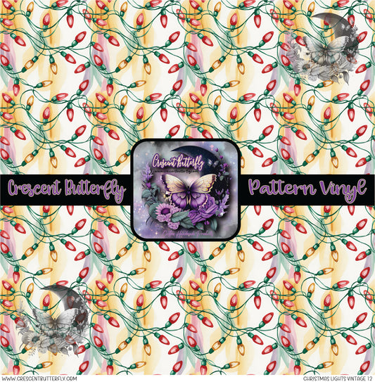 Christmas Lights Vintage 12 Printed Vinyl Sheet/Wrap