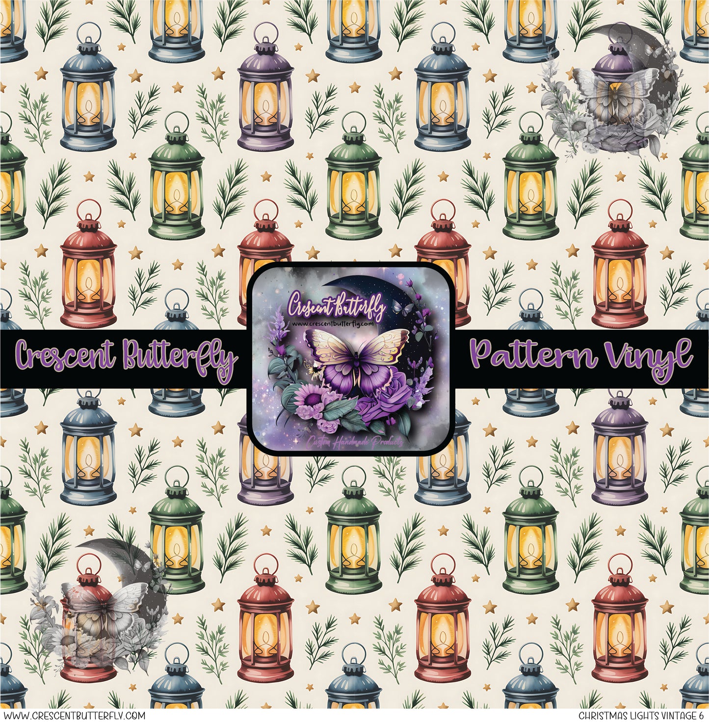 Christmas Lights Vintage 6 Printed Vinyl Sheet/Wrap