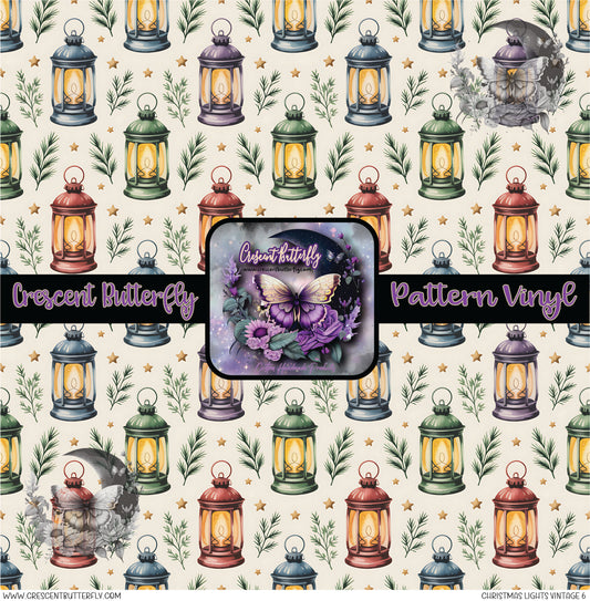 Christmas Lights Vintage 6 Printed Vinyl Sheet/Wrap