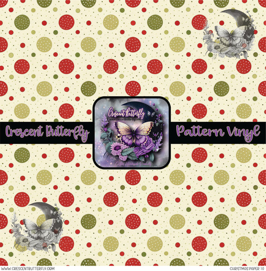 Christmas Paper 10 Printed Vinyl Sheet/Wrap