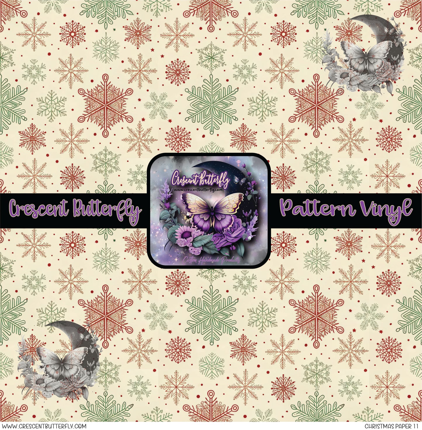 Christmas Paper 11 Printed Vinyl Sheet/Wrap