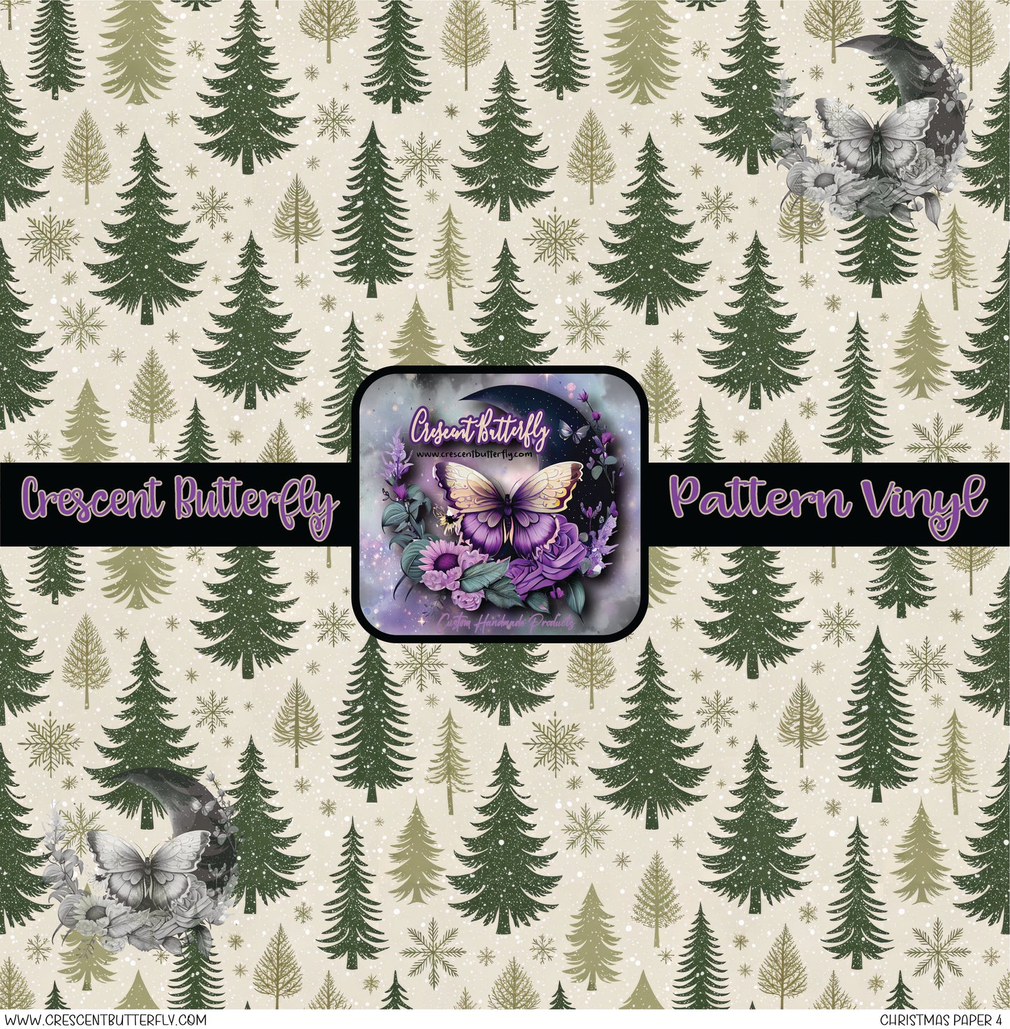 Christmas Paper 4 Printed Vinyl Sheet/Wrap