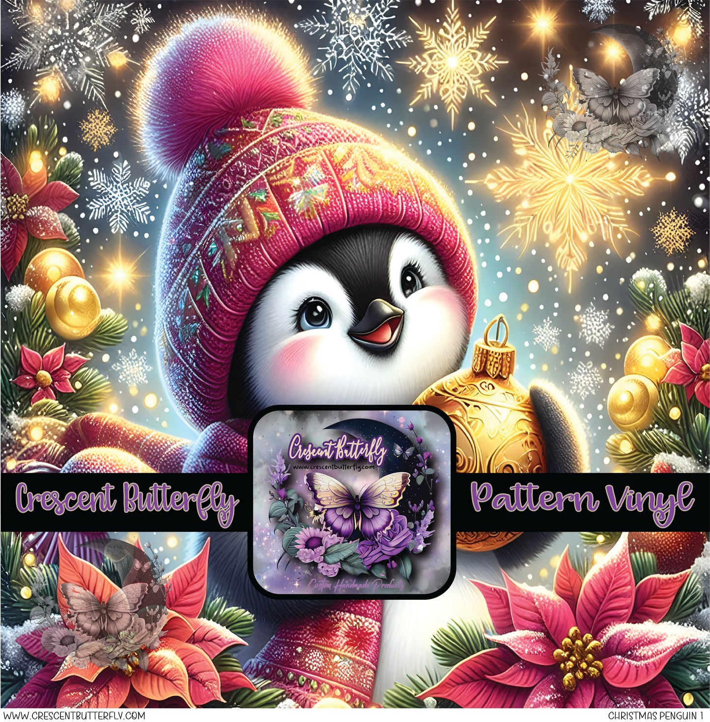 Christmas Penguin 1 Printed Vinyl Sheet/Wrap