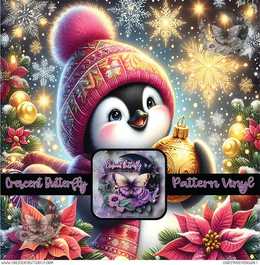 Christmas Penguin 1 Printed Vinyl Sheet/Wrap