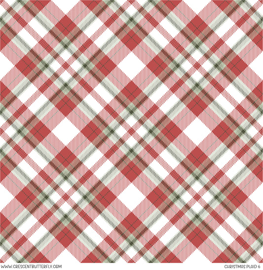 Christmas Plaid 6 Printed Vinyl Sheet/Wrap