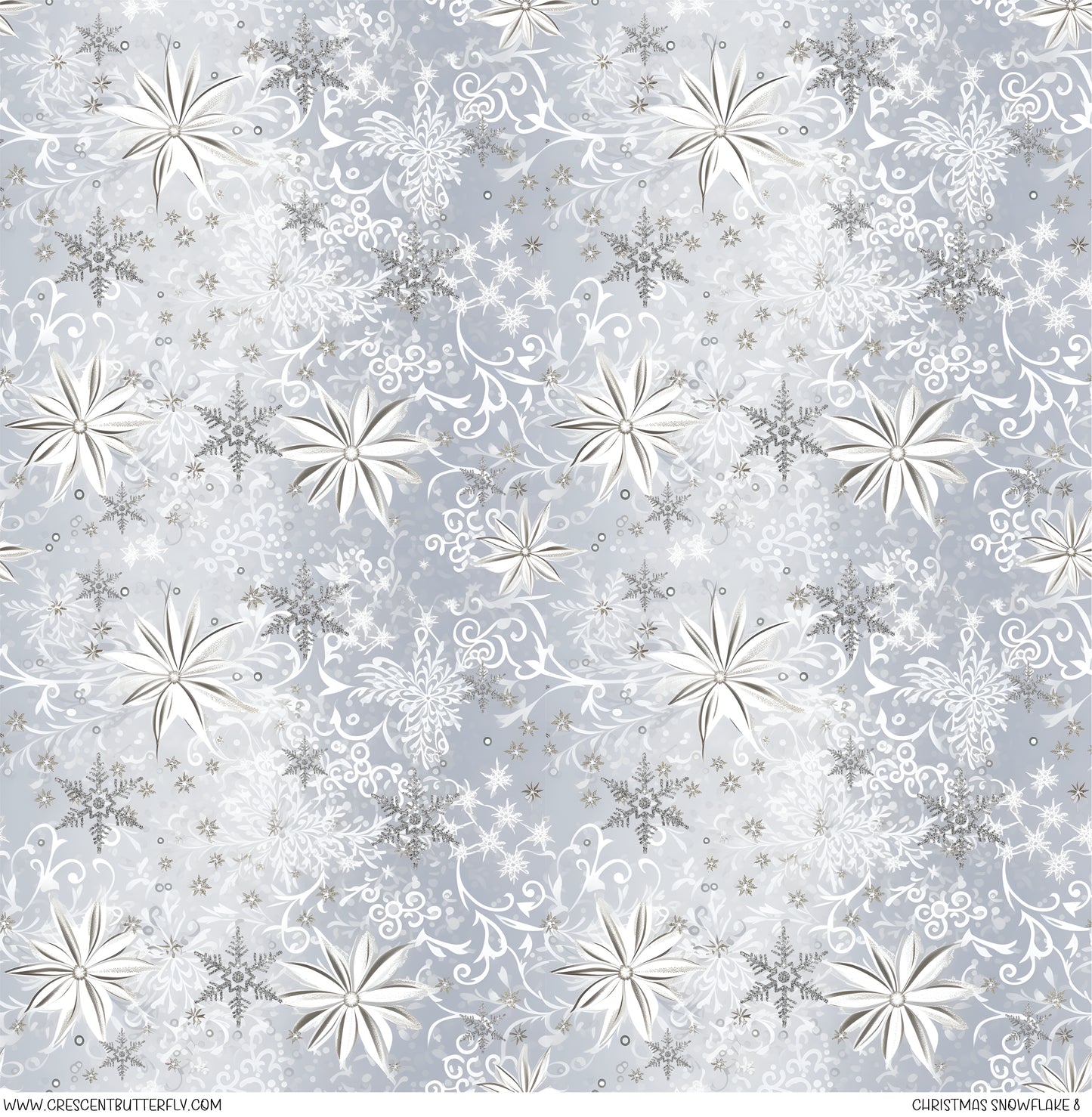 Christmas Snowflake 8 Printed Vinyl Sheet/Wrap