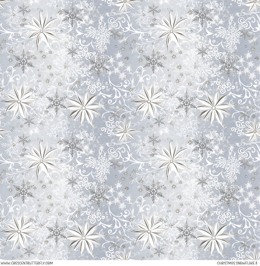 Christmas Snowflake 8 Printed Vinyl Sheet/Wrap