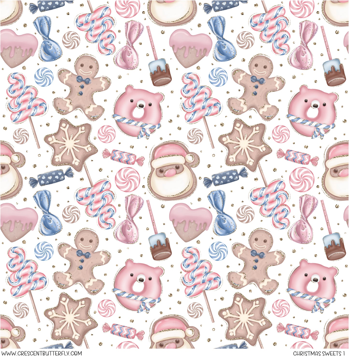 Christmas Sweets 1 Printed Vinyl Sheet/Wrap