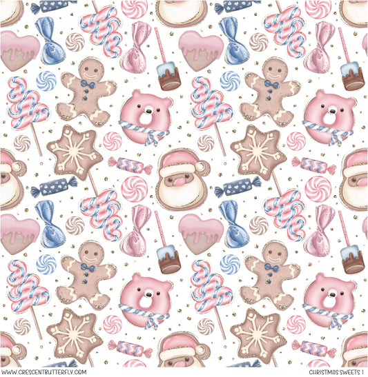 Christmas Sweets 1 Printed Vinyl Sheet/Wrap