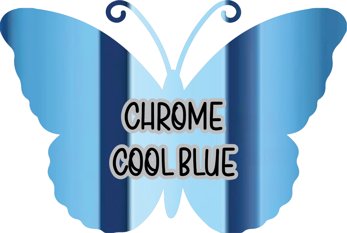 Chrome Cool Blue Pre-Cut Pinstripe Vinyl Sheet