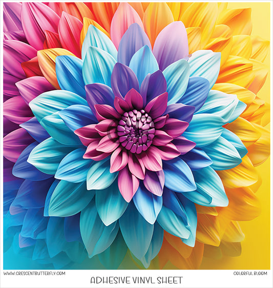 Colorful Bloom 3D Printed Vinyl Sheet/Wrap
