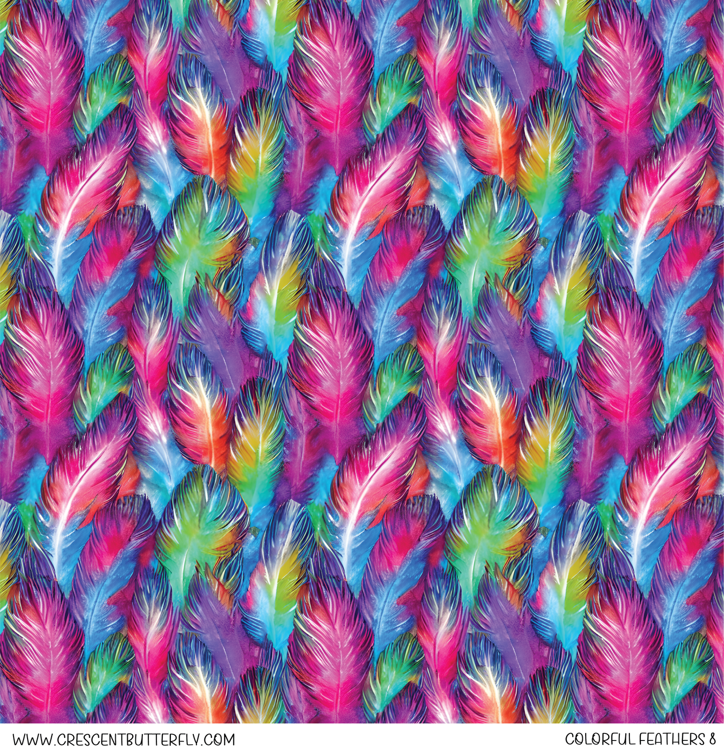 Colorful Feathers 8 Printed Vinyl Sheet