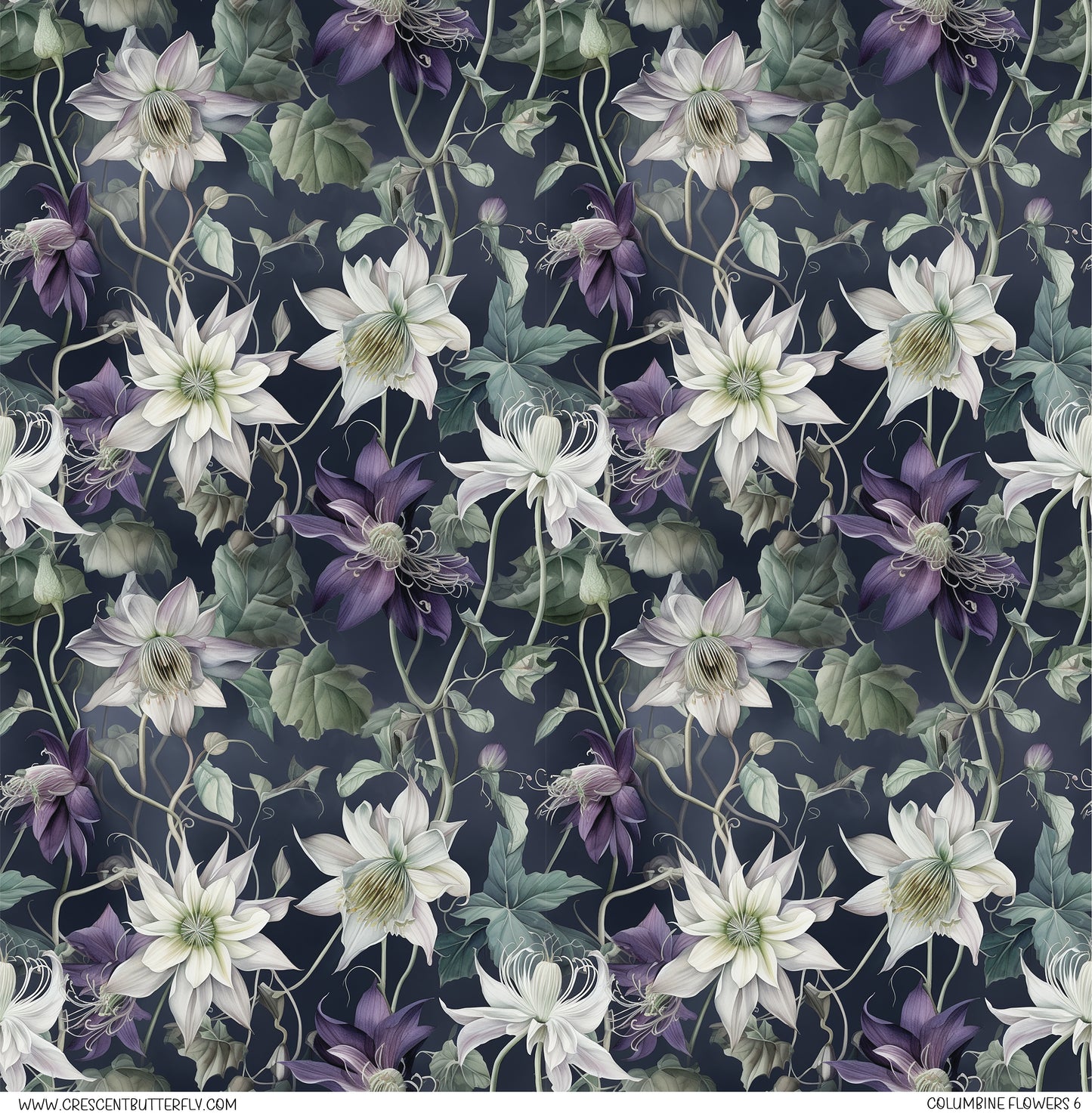 Columbine Flowers 6 Printed Vinyl Sheet/Wrap