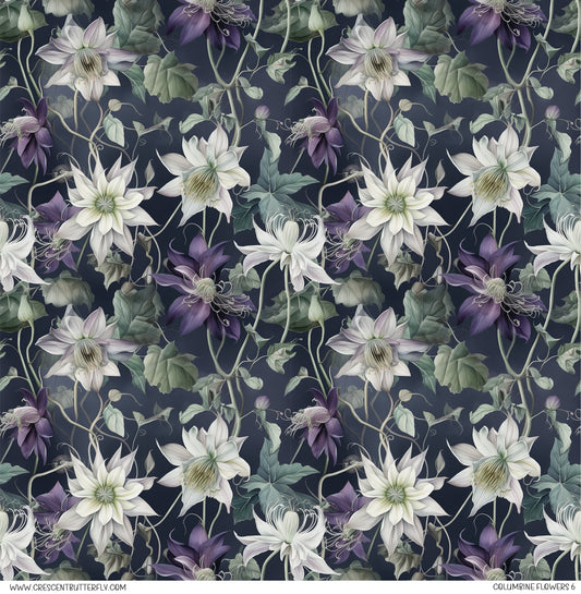 Columbine Flowers 6 Printed Vinyl Sheet/Wrap